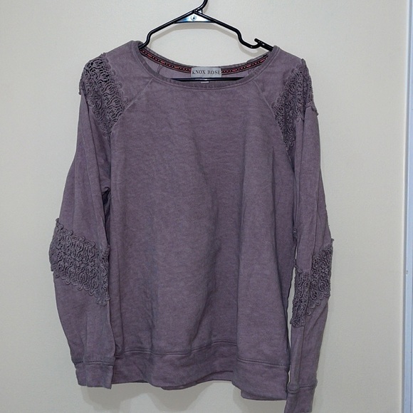 Knox Rose Sweaters - #49 Knox Rose Purple Pull over Crew neck sweater